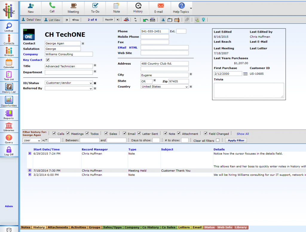 Act Demo in WiredContact